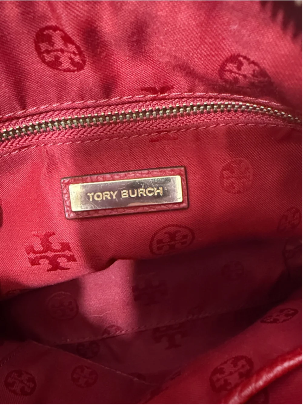 Tory Burch Deep red crossbody with braided strap small
